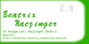 beatrix maczinger business card